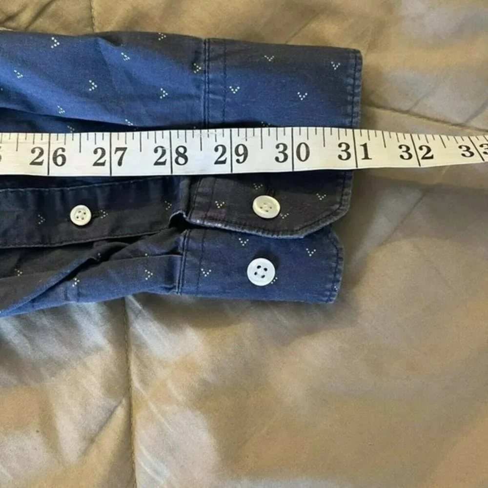 Victorinox Mens Button up Short Sleeve Print Shirt Size XL Blue Medium Slim Fit